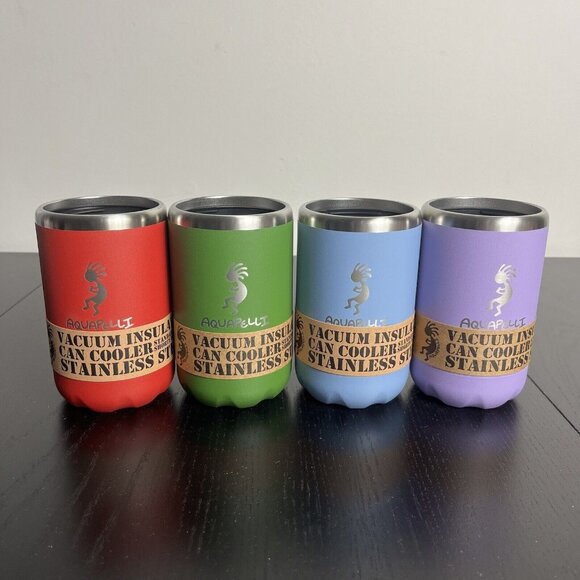 AQUAPELLI Vacuum Insulated Can Cooler, Lot of 4 Regular Size, Multicolor NEW - Picture 1 of 6